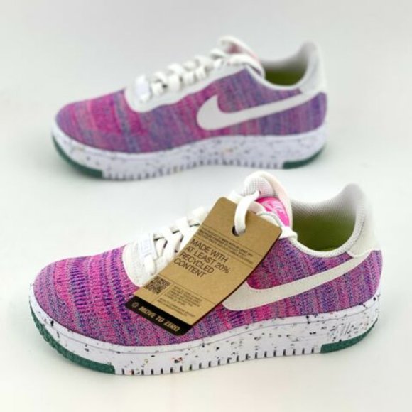 NEW Nike Air Force 1 Crater Flyknit Pink Purple Women's Sneakers Shoes - Picture 2 of 13